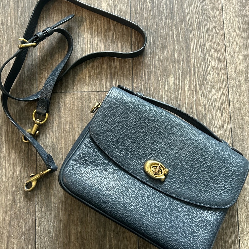 Coach Cassie Navy Pebbled Leather